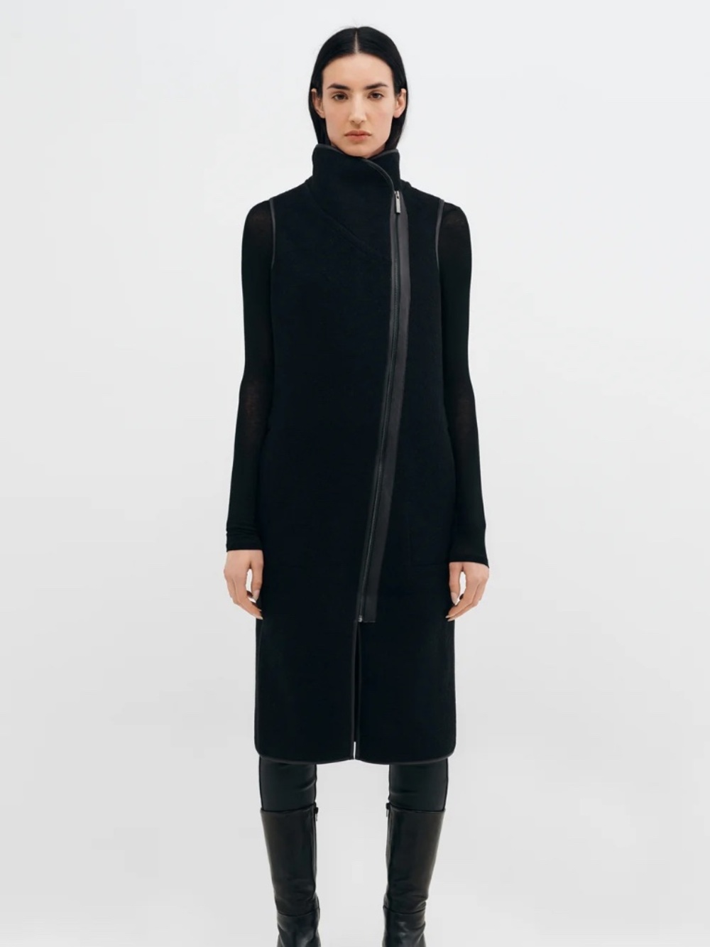 NWT Marcella Marcellamoda Black Wool Sleeveless Jacket Vest M S